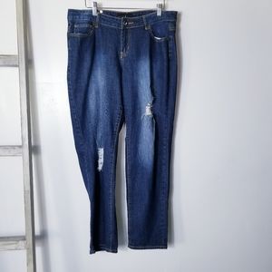 BABY PHAT DISTRESSED HIGH RISE JEANS SIZE 11